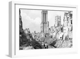 The Ruins and Cathedral of Caen, Normandy, France, C1944-null-Framed Giclee Print
