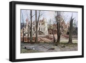 The Ruins of a House, Soupir, First World War, April 1917-Francois Flameng-Framed Giclee Print