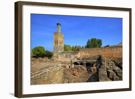 The Ruins of Chellah with Minaret, Rabat, Morocco, North Africa, Africa-Neil Farrin-Framed Photographic Print