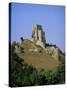 The Ruins of Corfe Castle, Dorset, England, UK-John Miller-Stretched Canvas