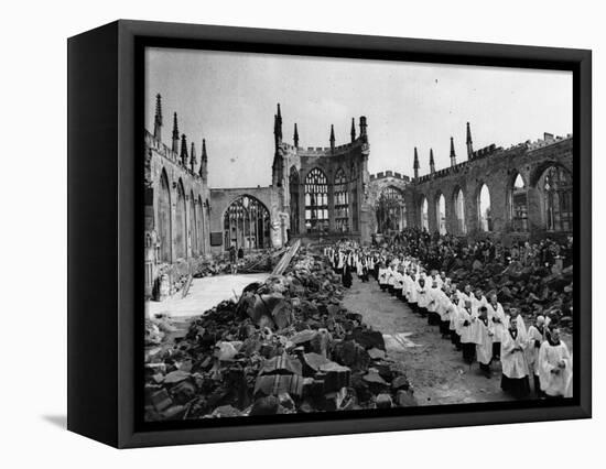 The Ruins of Coventry Cathedral-null-Framed Stretched Canvas