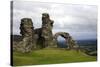 The ruins of Dinas Bran, a medieval castle near Llangollen, Denbighshire, Wales, United Kingdom, Eu-David Pickford-Stretched Canvas