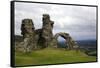 The ruins of Dinas Bran, a medieval castle near Llangollen, Denbighshire, Wales, United Kingdom, Eu-David Pickford-Framed Stretched Canvas