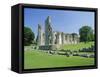 The Ruins of Glastonbury Abbey, Glastonbury, Somerset, England, UK-Christopher Nicholson-Framed Stretched Canvas