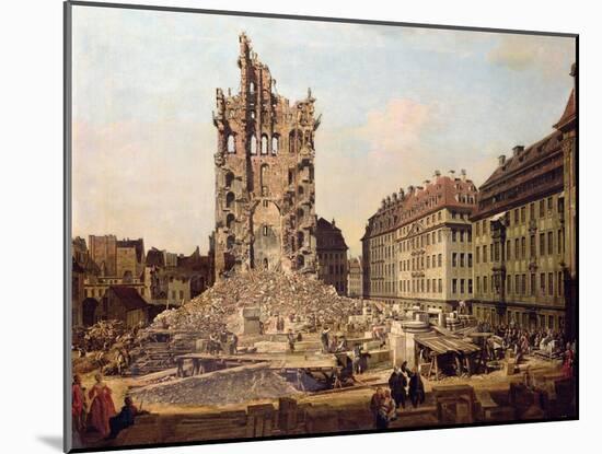 The Ruins of the Old Kreuzkirche, Dresden-Bernardo Bellotto-Mounted Giclee Print