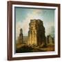 The ruins of the Roman triumphal arch and the theatre at Orange, France. 1787.-Hubert Robert-Framed Giclee Print