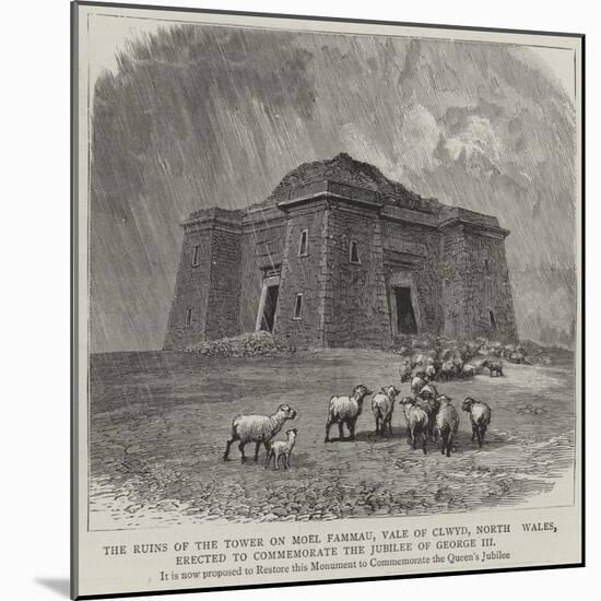 The Ruins of the Tower on Moel Fammau-null-Mounted Giclee Print