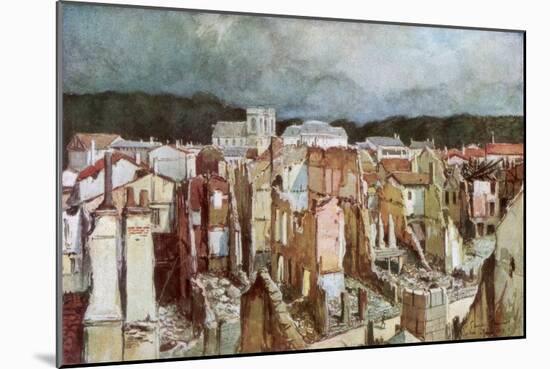 The Ruins of Verdun, June 1916-Francois Flameng-Mounted Giclee Print