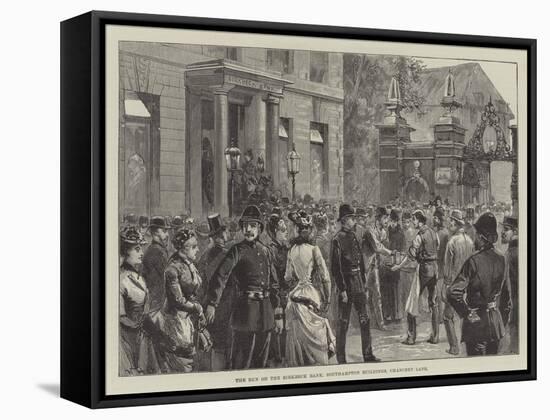 The Run on the Birkbeck Bank, Southampton Buildings, Chancery Lane-William Heysham Overend-Framed Stretched Canvas