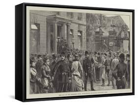 The Run on the Birkbeck Bank, Southampton Buildings, Chancery Lane-William Heysham Overend-Framed Stretched Canvas