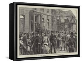 The Run on the Birkbeck Bank, Southampton Buildings, Chancery Lane-William Heysham Overend-Framed Stretched Canvas