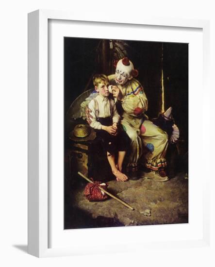 The Runaway (or Runaway Boy and Clown)-Norman Rockwell-Framed Giclee Print