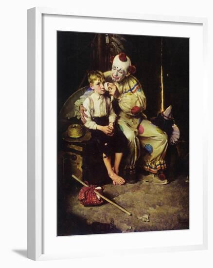 The Runaway (or Runaway Boy and Clown)-Norman Rockwell-Framed Giclee Print