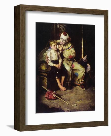 The Runaway (or Runaway Boy and Clown)-Norman Rockwell-Framed Giclee Print