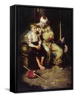 The Runaway (or Runaway Boy and Clown)-Norman Rockwell-Framed Stretched Canvas