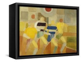 The Runners on Foot-Robert Delaunay-Framed Stretched Canvas