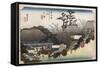 The Running Well Teahouse, Otsu', from the Series 'The Fifty-Three Stations of the Tokaido'-Utagawa Hiroshige-Framed Stretched Canvas