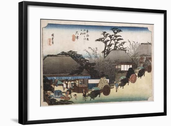 The Running Well Teahouse, Otsu', from the Series 'The Fifty-Three Stations of the Tokaido'-Utagawa Hiroshige-Framed Giclee Print
