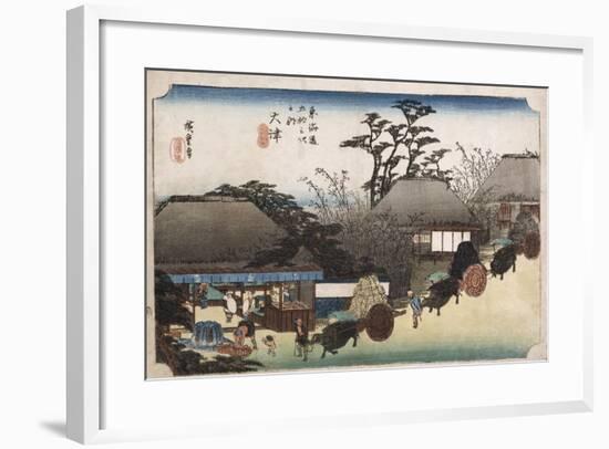 The Running Well Teahouse, Otsu', from the Series 'The Fifty-Three Stations of the Tokaido'-Utagawa Hiroshige-Framed Giclee Print