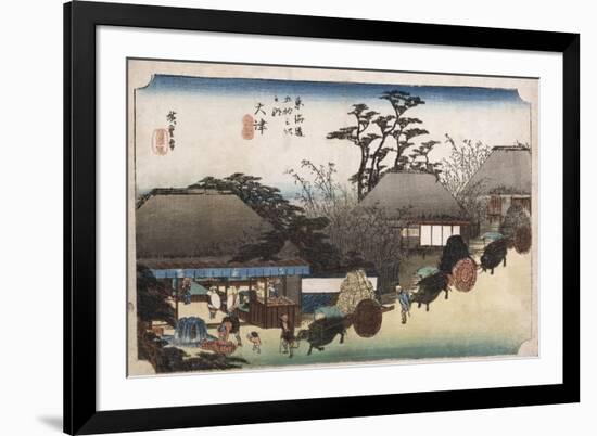 The Running Well Teahouse, Otsu', from the Series 'The Fifty-Three Stations of the Tokaido'-Utagawa Hiroshige-Framed Giclee Print