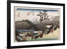 The Running Well Teahouse, Otsu', from the Series 'The Fifty-Three Stations of the Tokaido'-Utagawa Hiroshige-Framed Giclee Print