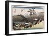 The Running Well Teahouse, Otsu', from the Series 'The Fifty-Three Stations of the Tokaido'-Utagawa Hiroshige-Framed Giclee Print