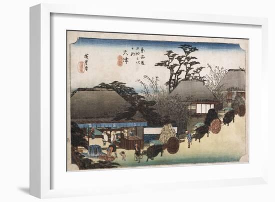 The Running Well Teahouse, Otsu', from the Series 'The Fifty-Three Stations of the Tokaido'-Utagawa Hiroshige-Framed Giclee Print