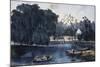 The Rural Lake-Currier & Ives-Mounted Giclee Print