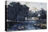 The Rural Lake-Currier & Ives-Stretched Canvas