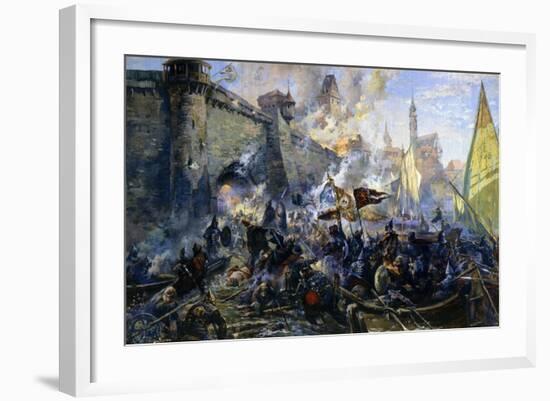 The Russian Army Capturing Narva on May 11, 1558, 1956-Alexander Blinkov-Framed Giclee Print