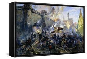 The Russian Army Capturing Narva on May 11, 1558, 1956-Alexander Blinkov-Framed Stretched Canvas