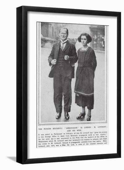 The Russian Bolshevik "Ambassador" in London, M Litvinoff, and His Wife-null-Framed Photographic Print