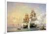 The Russian Cutter Mercury Captures the Swedish Frigate Venus on 21st May 1789, 1845-Aleksei Petrovich Bogolyubov-Framed Giclee Print