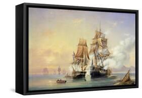 The Russian Cutter Mercury Captures the Swedish Frigate Venus on 21st May 1789, 1845-Aleksei Petrovich Bogolyubov-Framed Stretched Canvas