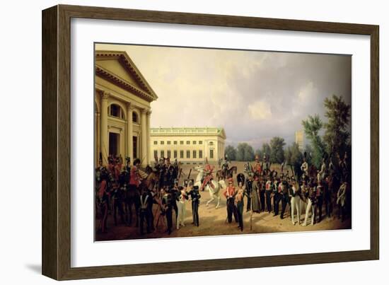 The Russian Guard in Tsarskoye Selo in 1832, 1841-Franz Kruger-Framed Giclee Print