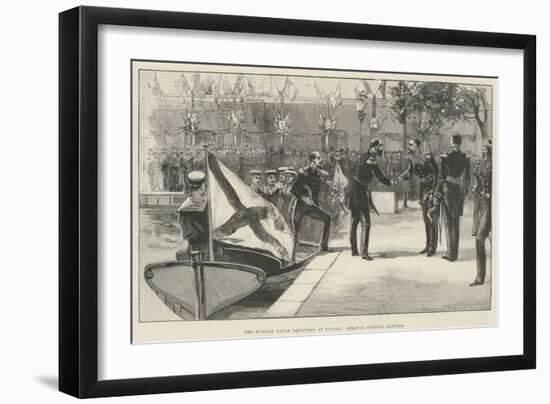 The Russian Naval Squadron at Toulon, Admiral Avellan Landing-null-Framed Giclee Print
