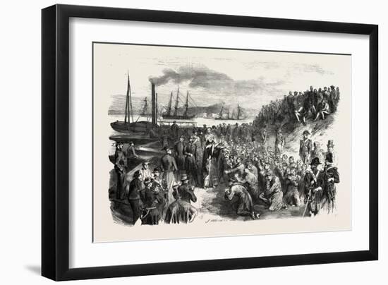 The Russian Prisoners and the Pope's Blessing at Toulon, France. 1855-null-Framed Giclee Print