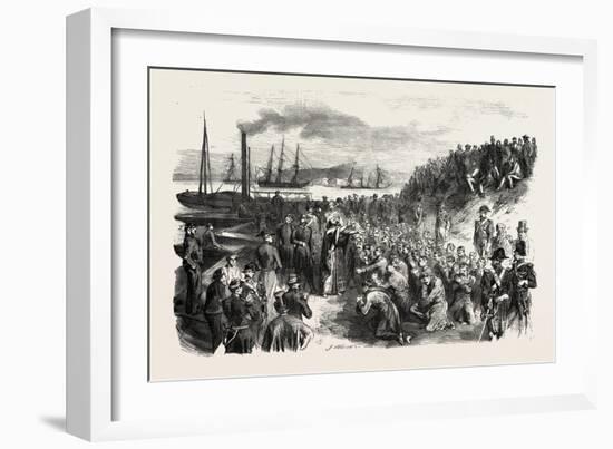 The Russian Prisoners and the Pope's Blessing at Toulon, France. 1855-null-Framed Giclee Print