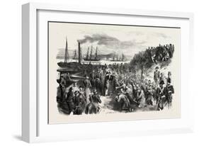 The Russian Prisoners and the Pope's Blessing at Toulon, France. 1855-null-Framed Giclee Print
