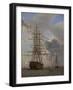 The Russian Ship of the Line "Asow" and a Frigate at Anchor in the Roads of Elsinore, 1828-Christoffer-wilhelm Eckersberg-Framed Giclee Print