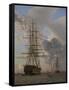The Russian Ship of the Line "Asow" and a Frigate at Anchor in the Roads of Elsinore, 1828-Christoffer-wilhelm Eckersberg-Framed Stretched Canvas