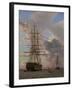 The Russian Ship of the Line Azov and a Frigate at Anchor in the Roads of Elsinore, 1828-Christoffer-wilhelm Eckersberg-Framed Giclee Print