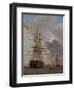 The Russian Ship of the Line Azov and a Frigate at Anchor in the Roads of Elsinore, 1828-Christoffer-wilhelm Eckersberg-Framed Giclee Print