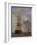 The Russian Ship of the Line Azov and a Frigate at Anchor in the Roads of Elsinore, 1828-Christoffer-wilhelm Eckersberg-Framed Giclee Print
