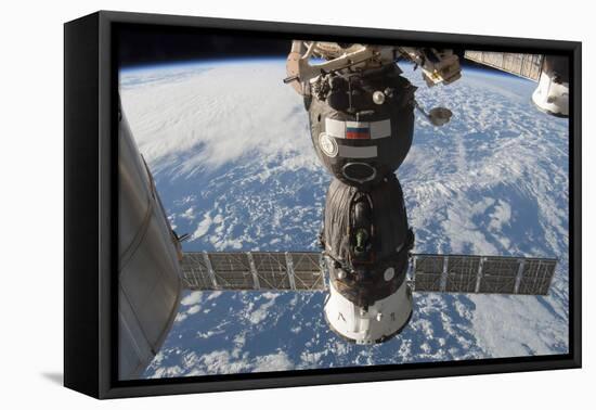 The Russian Soyuz Tma-11M Spacecraft Backdropped by Earth-null-Framed Stretched Canvas