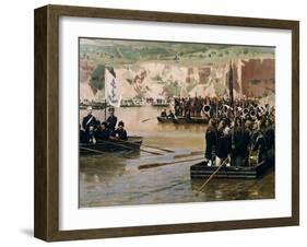 The Russians Crossing the Danube at Svishtov in Juny 1877, 1870S-Nikolai Dmitrievich Dmitriev-Orenburgsky-Framed Giclee Print