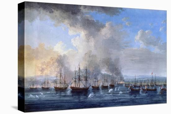 The Russo-Turkish Battle at the Damietta Castle on 1770, 1770-1772-Jacob Philipp Hackert-Stretched Canvas