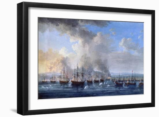 The Russo-Turkish Battle at the Damietta Castle on 1770, 1770-1772-Jacob Philipp Hackert-Framed Giclee Print