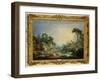 The Rustic Bridge, C.1756-Francois Boucher-Framed Giclee Print