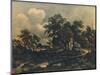 The Rustic Bridge, C17th Century-Meindert Hobbema-Mounted Giclee Print